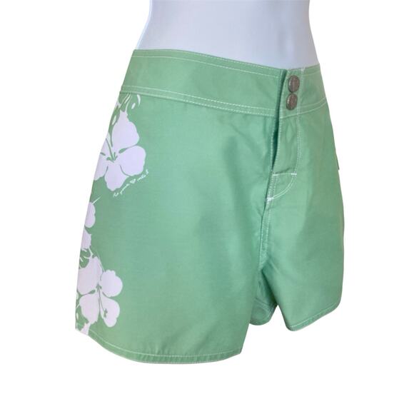 Roxy NWT Green Board Shorts Hawaii Tropical Floral Swim Surfer Size S - Picture 7 of 9